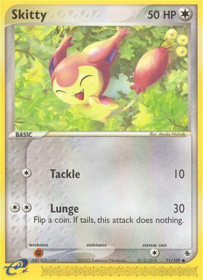 Skitty Pokemon card from Ruby and Sapphire