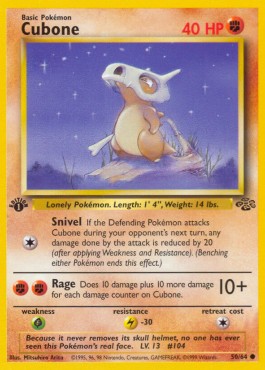 Cubone Pokemon card from Jungle
