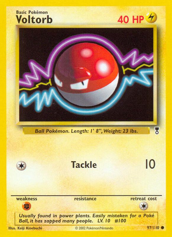 Voltorb Pokemon card from Legendary Collection
