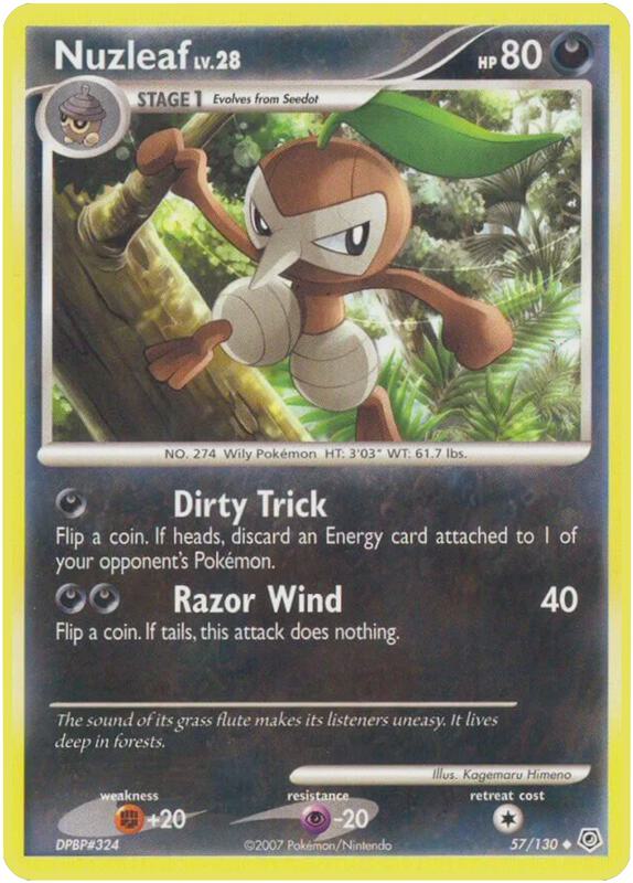 Nuzleaf Pokemon card from Diamond and Pearl