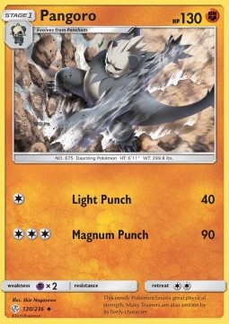 Pangoro (Holo) Pokemon card from Cosmic Eclipse