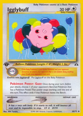 Igglybuff Pokemon card from Neo Discovery