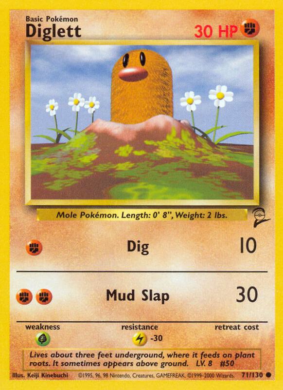 Diglett Pokemon card from Base Set 2