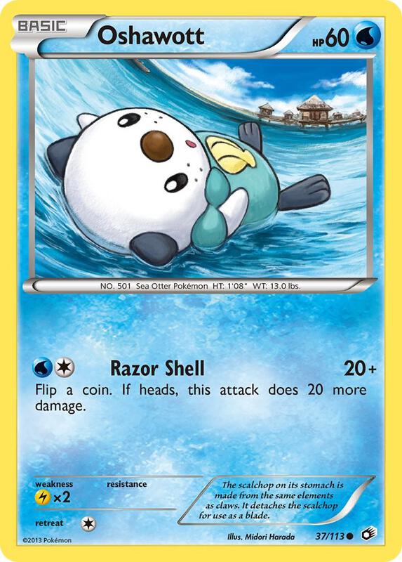 Oshawott Pokemon card from Legendary Treasures
