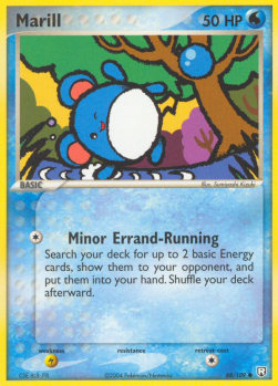 Marill Pokemon card from EX Team Rocket Returns