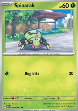 Spinarak Pokemon card from Twilight Masquerade