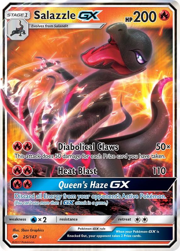 Salazzle GX Pokemon card from SM - Burning Shadows