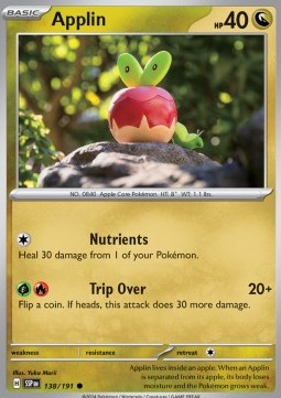 Applin Pokemon card from Surging Sparks