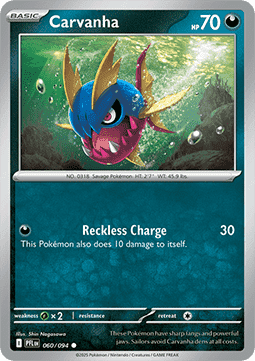 Carvanha Pokemon card from Phantasmal Flames