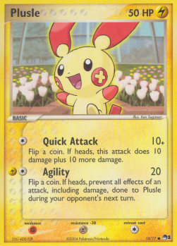Plusle Pokemon card from POP Series 1