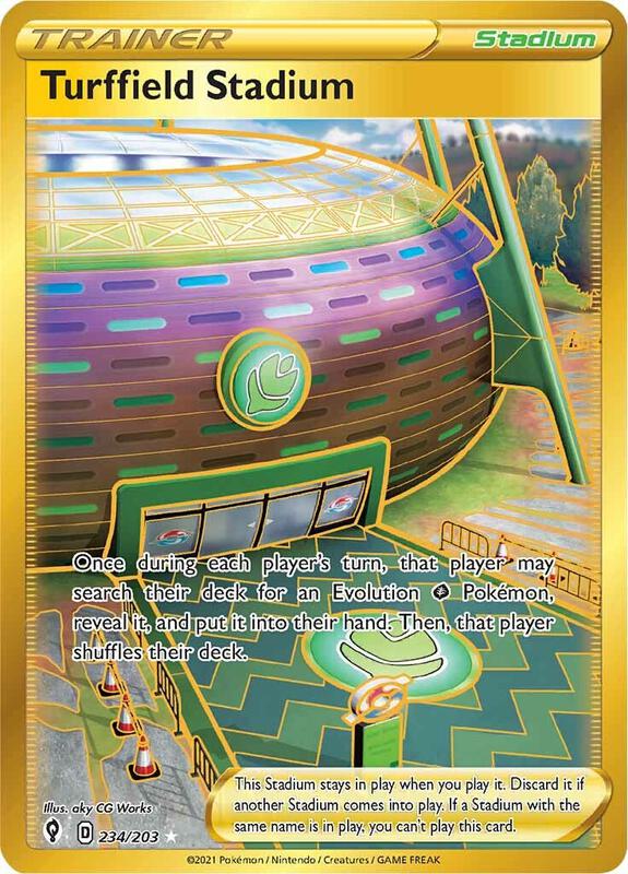 Turffield Stadium (Secret) Pokemon card from SWSH07: Evolving Skies
