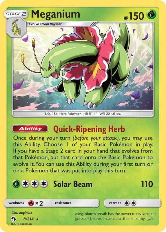 Meganium Pokemon card from SM - Lost Thunder