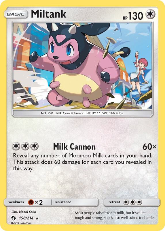Miltank Pokemon card from SM - Lost Thunder