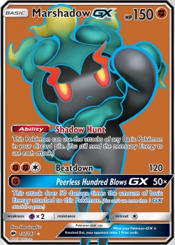 Marshadow GX Pokemon card from Burning Shadows