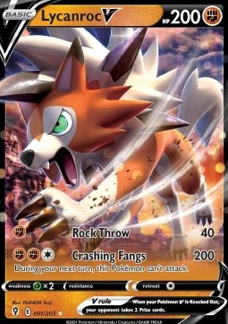Lycanroc V Pokemon card from Evolving Skies