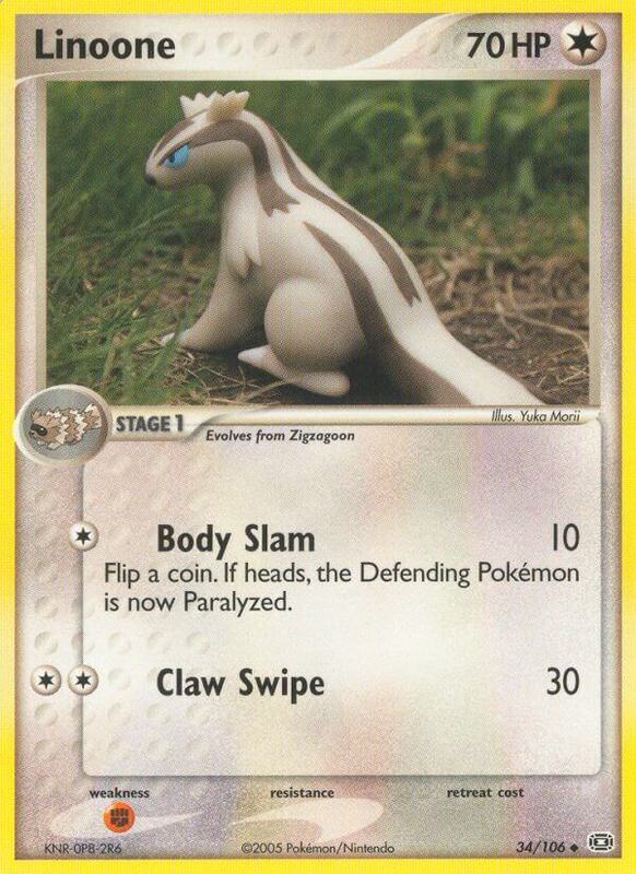 Linoone Pokemon card from Emerald