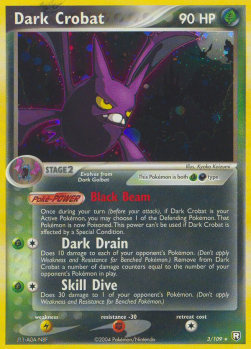 Dark Crobat Pokemon card from EX Team Rocket Returns
