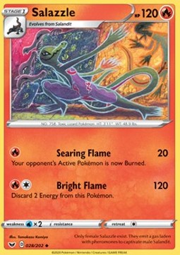 Salazzle Pokemon card from Sword Shield
