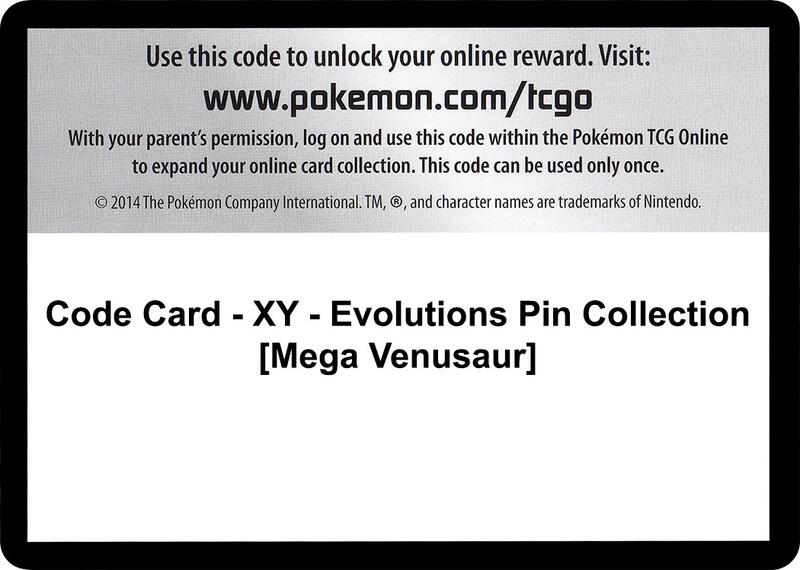 Code Card - XY - Evolutions Pin Collection [Mega Venusaur] Pokemon card from XY - Evolutions