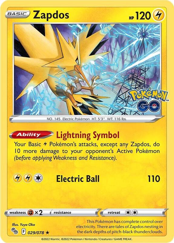 Zapdos Pokemon card from Pokemon GO