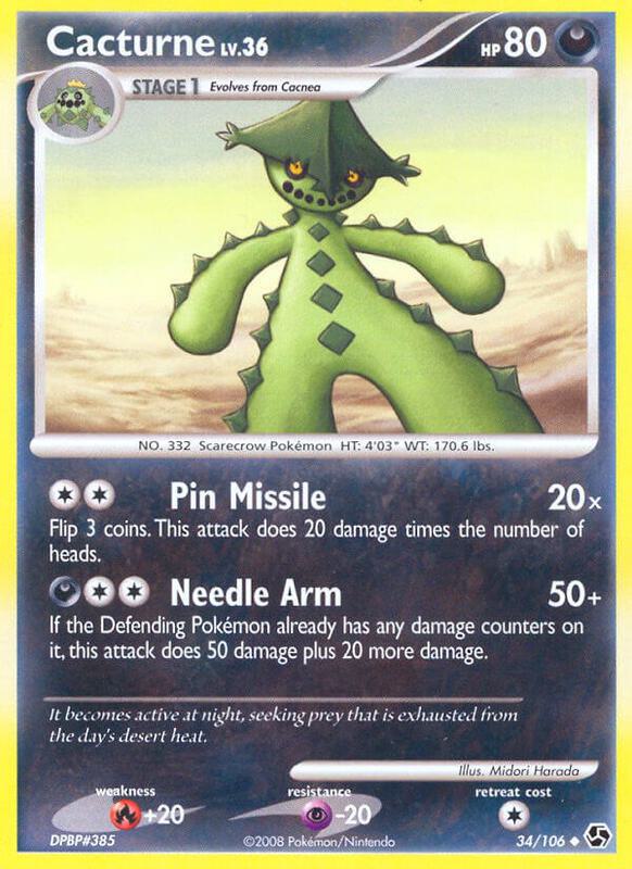 Cacturne Pokemon card from Great Encounters