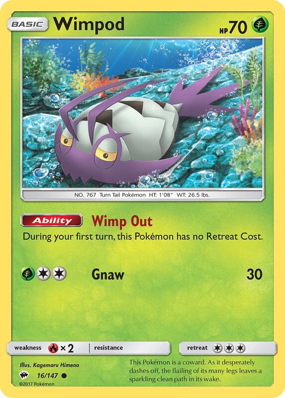Wimpod Pokemon card from SM - Burning Shadows