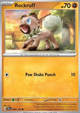 Rockruff Pokemon card from Temporal Forces