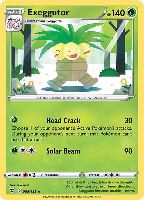 Exeggutor Pokemon card from SWSH04: Vivid