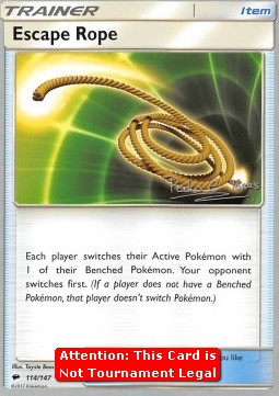 Escape Rope Pokemon card from Burning Shadows