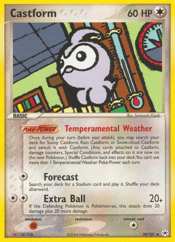 Castform Pokemon card from Hidden Legends