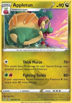 Appletun Pokemon card from Evolving Skies