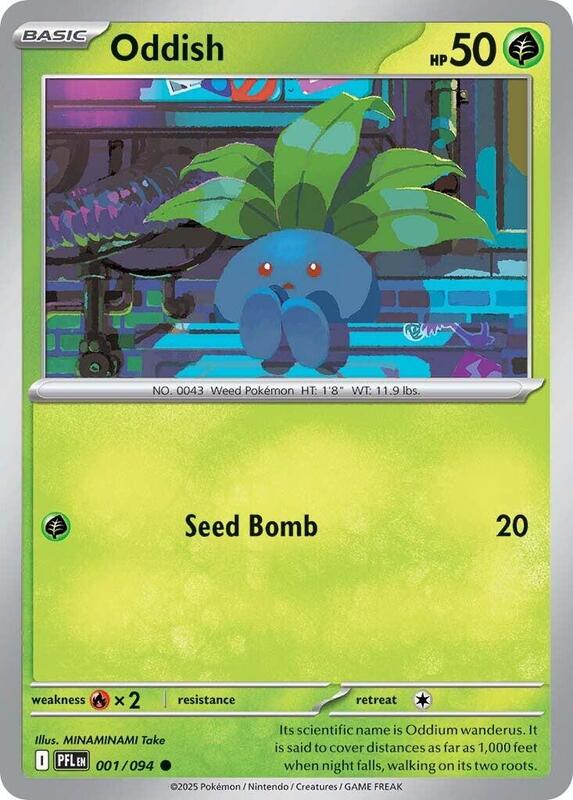 Oddish Pokemon card from ME02: Phantasmal Flames