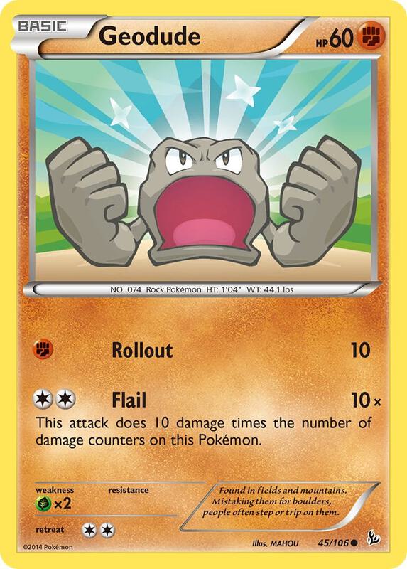 Geodude Pokemon card from XY - Flashfire