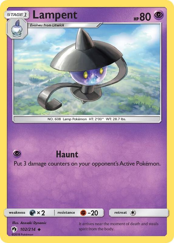 Lampent Pokemon card from SM - Lost Thunder