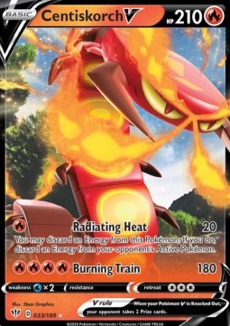 Centiskorch V Pokemon card from Darkness Ablaze