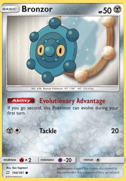 Bronzor Pokemon card from Team Up