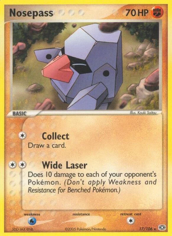 Nosepass Pokemon card from Emerald