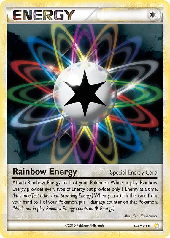 Rainbow Energy Pokemon card from HeartGold SoulSilver