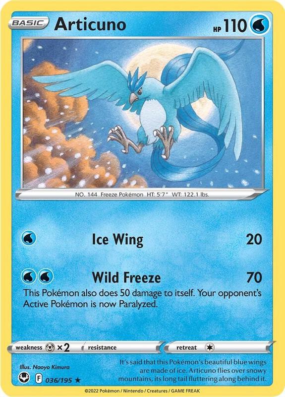 Articuno Pokemon card from SWSH12: Silver Tempest