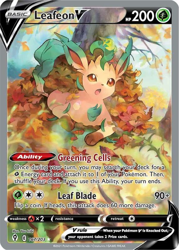Leafeon V (Alternate Full Art) Pokemon card from SWSH07: Evolving