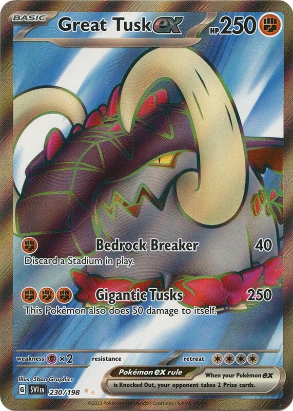 Great Tusk ex Pokemon card from SV01: Scarlet & Violet Base Set