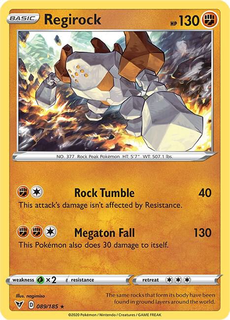 Regirock Pokemon card from SWSH04: Vivid