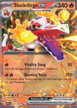 Skeledirge ex Pokemon card from Paldea Evolved