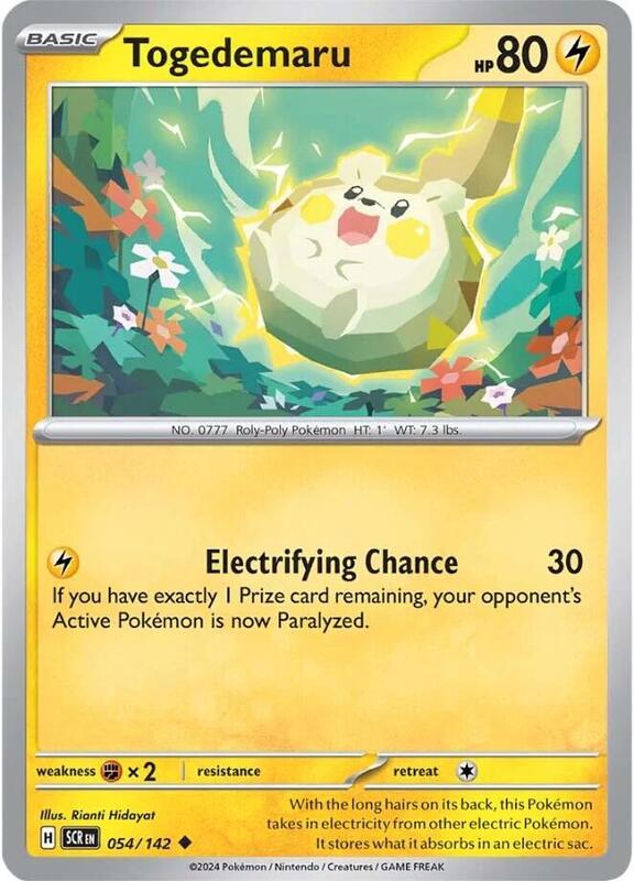 Togedemaru Pokemon card from SV07: Stellar Crown