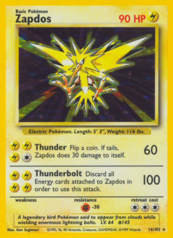 Zapdos Pokemon card from Base Set