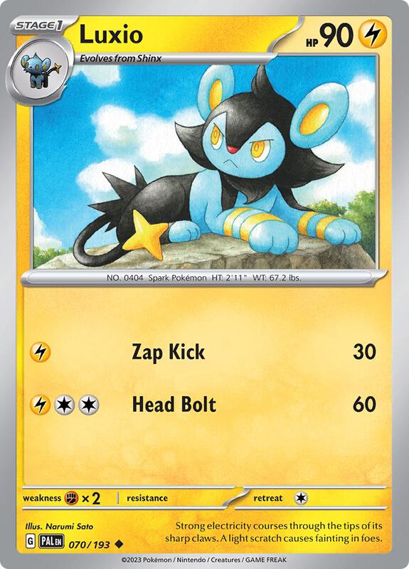 Luxio Pokemon card from SV02: Paldea Evolved