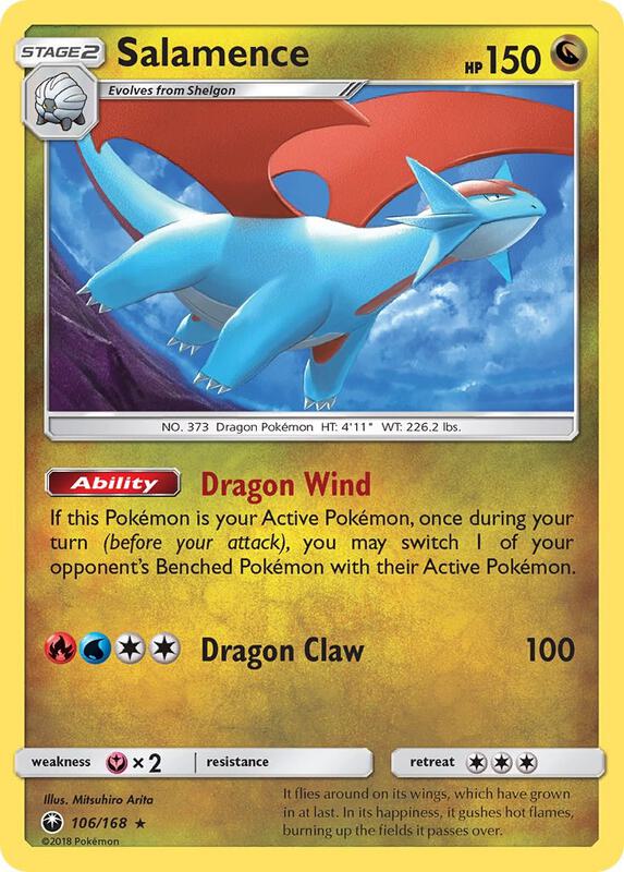 Salamence Pokemon card from SM - Celestial Storm