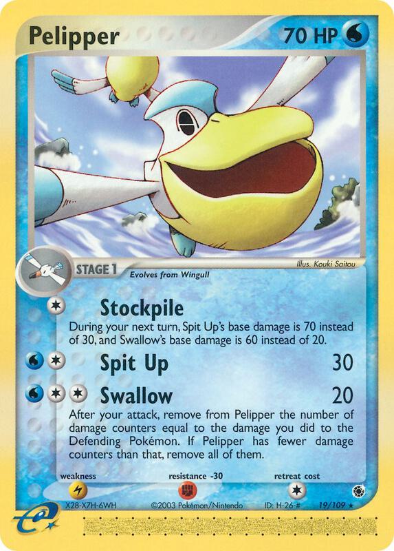 Pelipper Pokemon card from Ruby and Sapphire