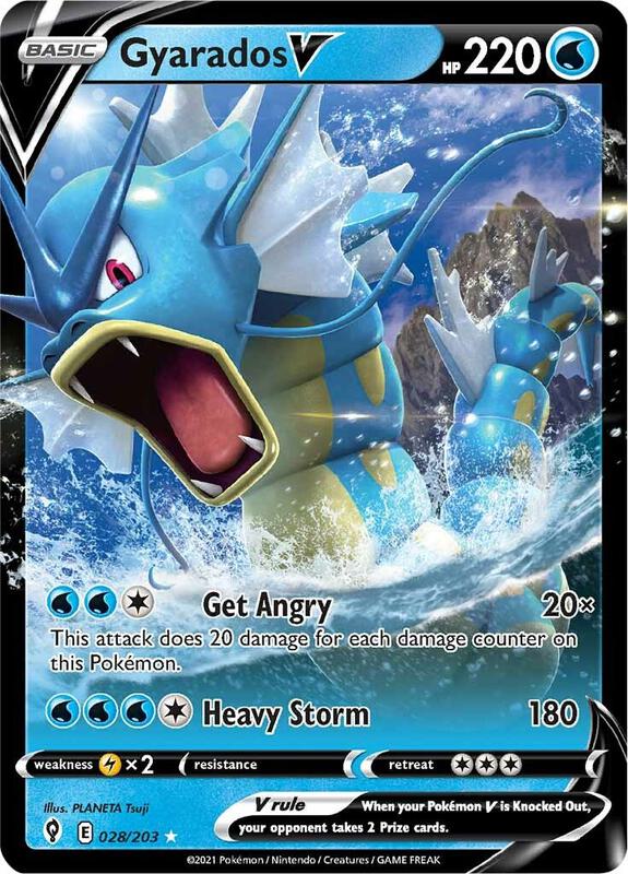 Gyarados V Pokemon card from SWSH07: Evolving Skies