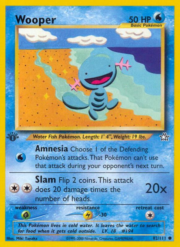 Wooper Pokemon card from Neo Genesis